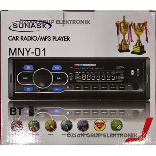 SUNASK MNY-01 TEYP BLUETOOTH ÇİFT USB GİRİŞ