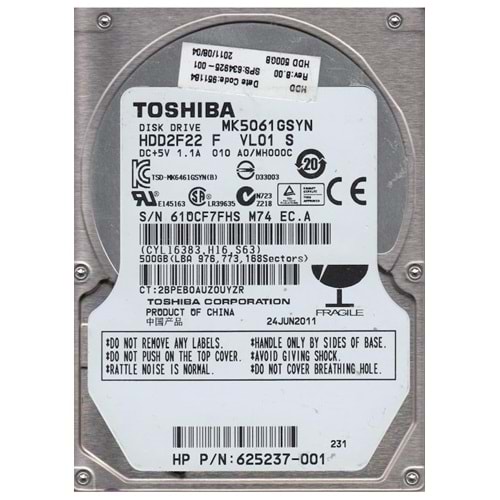 TOSHIBA 500 GB HARDDİSK 3.5