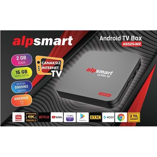 ALPSMART AS-525-W2 2GB RAM 16GB HAFIZA ANDROİD 11 TV-BOX